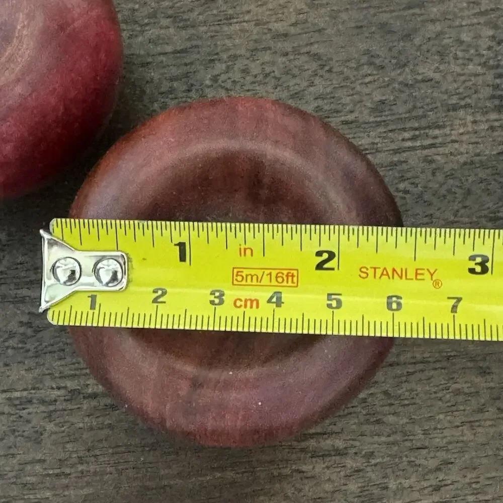 VTG Wooden Apples Set 4 Hand Carved Country Farmhouse Primitive Teachers Decor